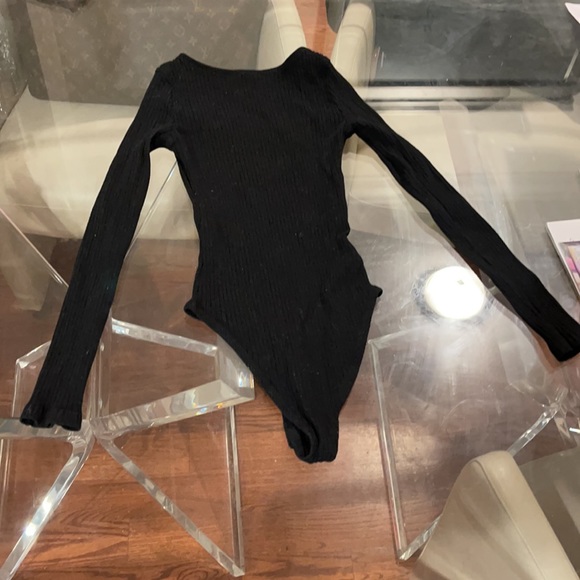 Zara long sleeve black ribbed bodysuit small - Picture 3 of 3